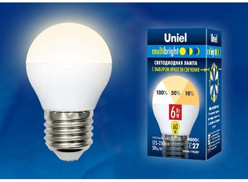   UNIEL LED-G45-6W/WW/E27/FR/MB