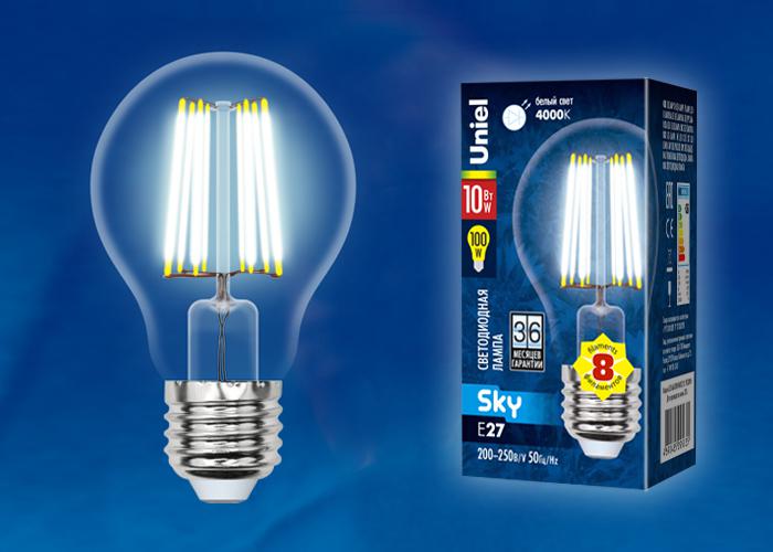 

Лампа Uniel Led-a60-10w/nw/e27/cl