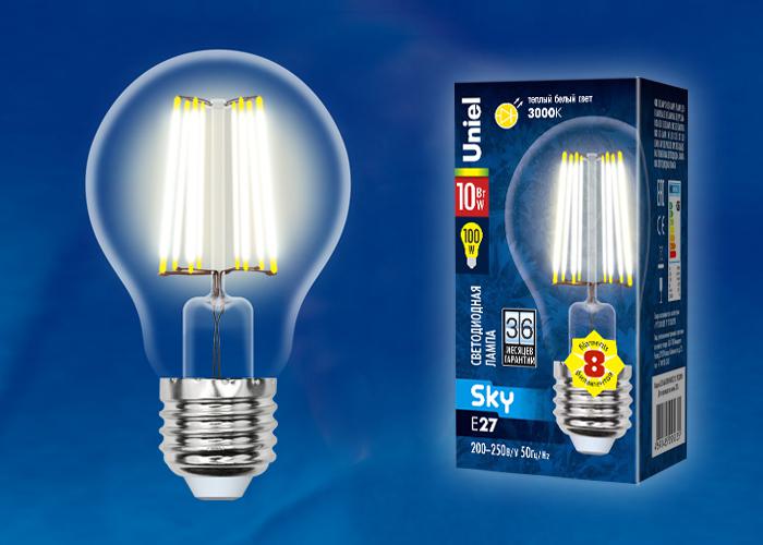 

Лампа Uniel Led-a60-10w/ww/e27/cl