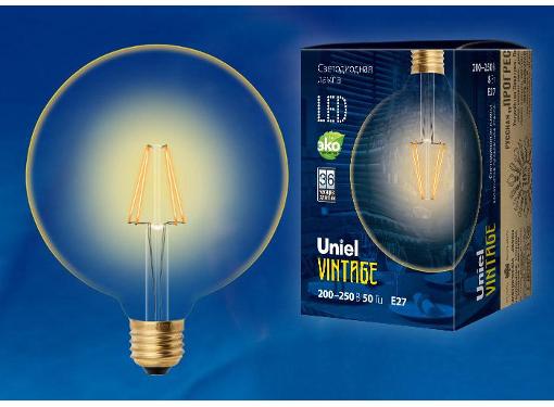 Изображение товара Светодиодная лампа UNIEL LED-G125-8W/GOLDEN/E27