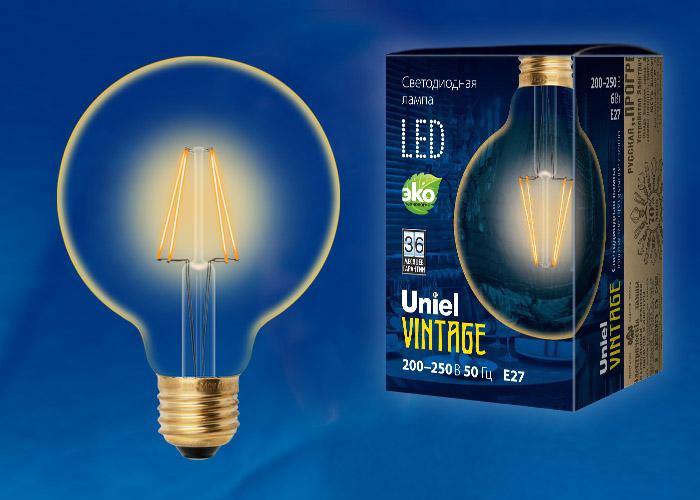 

Лампа Uniel Led-g95-6w/golden/e27, Led-g95-6w/golden/e27