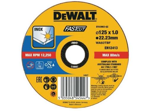 Изображение товара Круг отрезной DEWALT 125x22 мм для резки металлов DT43902-QZ