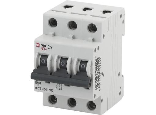 Изображение товара Автоматический выключатель ЭРА Pro NO-901-48 3p 25А тип C