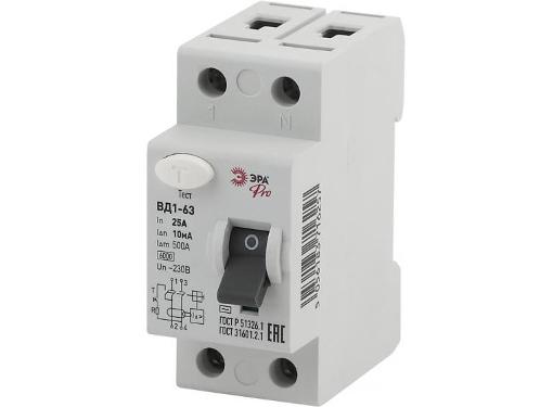 Изображение товара УЗО ЭРА Pro NO-902-48 защитное отключение дифференциальный ток 25A IP20