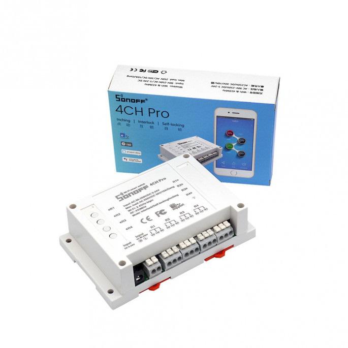 

Реле Sonoff 4ch pro, Белый, 4ch pro