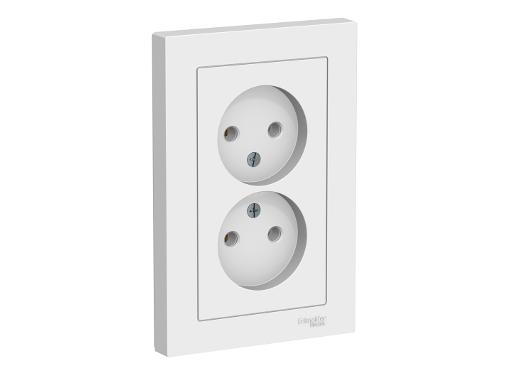 Изображение товара Розетка SCHNEIDER ELECTRIC ATN000120 2 гнезда atlas design белая без заземления