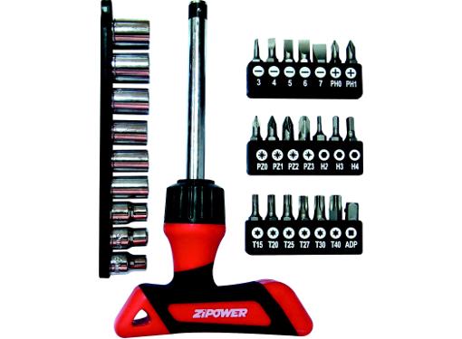 Изображение товара Набор отверток ZIPOWER PM5119 31 предмет из CR-V стали для бытовых и профессиональных работ