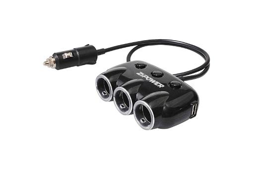 Изображение товара Разветвитель ZIPOWER PM6653 для прикуривателя с USB портами и предохранителем