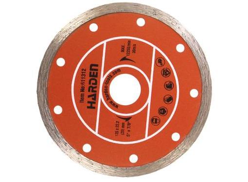 Изображение товара Алмазный диск HARDEN 611314 Ф180х22мм для керамики, бетона, кирпича мокрый рез