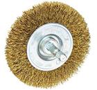 Кордщетка HARDEN плоская 50мм для дрели гофрированная латунированная сталь (611521)