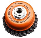 Кордщетка HARDEN чаша 75мм для УШМ витая сталь (611512)