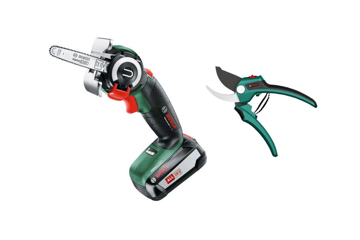 Пила секатор набор. Секатор Bosch 06008b5000. Bosch ADVANCEDCUT 18 Set. Аккумуляторная мини-цепная пила Bosch ADVANCEDCUT 18. Сучкорез Bosch 06008b5100.