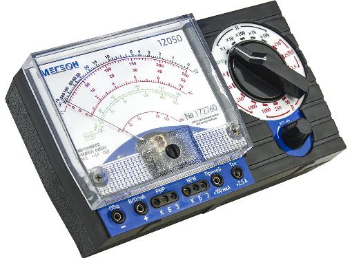 Изображение товара Мультиметр стрелочный МЕГЕОН 12050 для измерения напряжения, сопротивления и тока