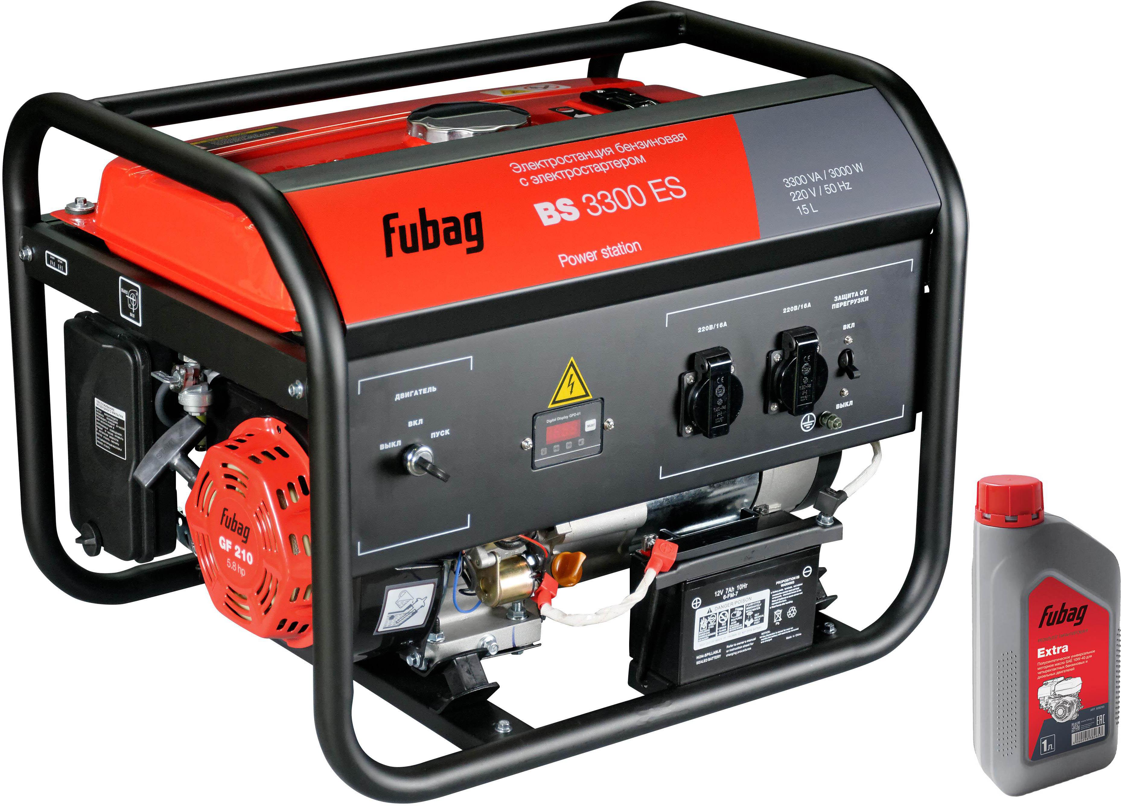 

Бензиновый генератор Fubag Bs 3300es +Масло моторное extra 838265, Bs 3300es +Масло моторное extra 838265