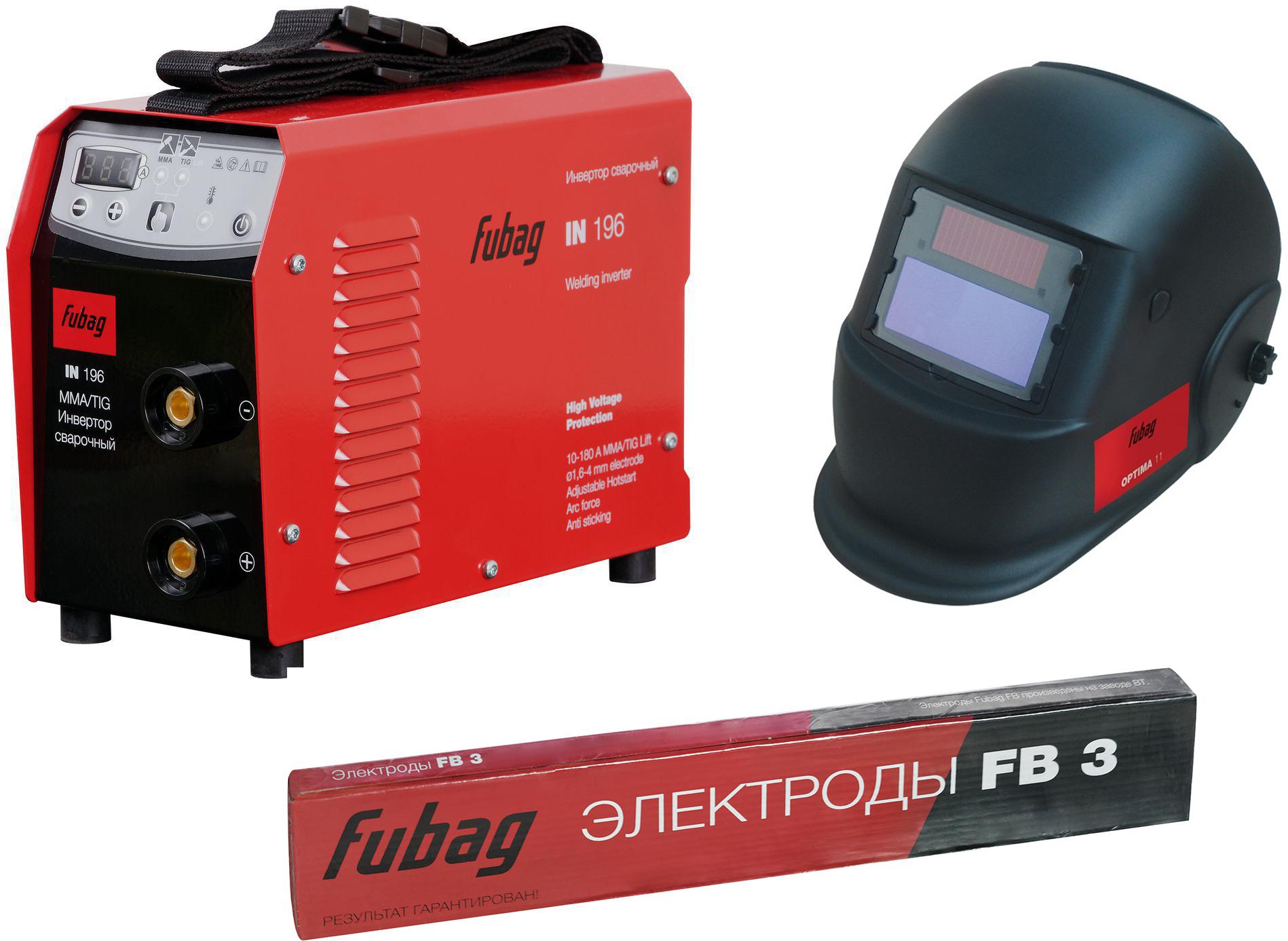 

Набор Fubag Инвертор in 196 +Электроды +Маска optima 11, Инвертор in 196 +Электроды +Маска optima 11