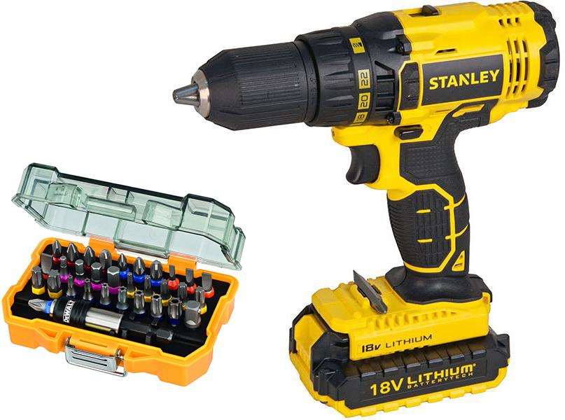 

Набор Stanley Дрель-шуруповерт scd20s2k-ru +Набор бит dt7969qz