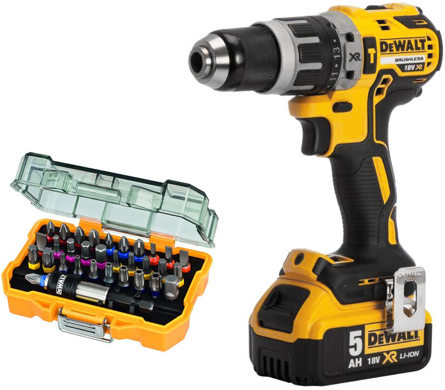 

Бесщеточный шуруповерт Dewalt Дрель ударная dcd796p2qw +Набор бит dt7969qz