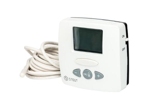 Изображение товара Терморегулятор STOUT WFHT-LCD STE-0002-000015 белый для теплого пола