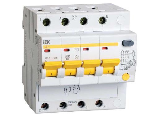 Изображение товара Диф. автомат IEK MAD10-4-025-C-300 4п 25А 300мА тип AC