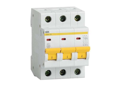 Изображение товара Автомат IEK MVA20-3-008-D модульный 3п d 8а с высокой отключающей способностью