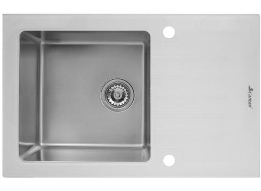Изображение товара Мойка кухонная SEAMAN Eco Glass SMG-780W белая нержавеющая сталь