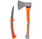 Набор HAMMER Топор 1000г, 430мм +Ножовка выдвижная по дереву 350мм/160мм