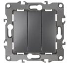 Изображение товара Выключатель тройной ЭРА 12-1107-12, графит, 10А, 250В