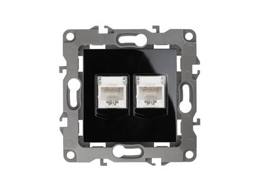 Изображение товара Информационная розетка ЭРА 12-3108-06 двойная RJ45 IP20 черная для скрытого монтажа