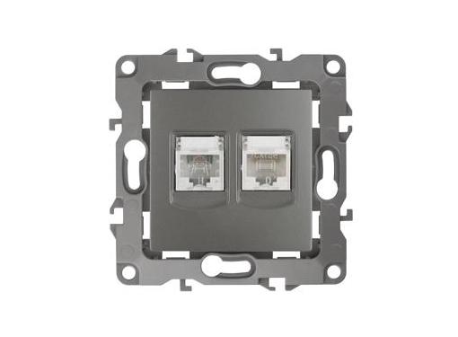 Изображение товара Розетка комбинированная ЭРА 12-3109-12 RJ45+RJ11 IP20 графит скрытая