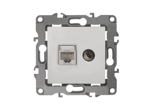 Изображение товара Розетка комбинированная ЭРА 12-3110-01 RJ45 TV IP20 белая для скрытого монтажа