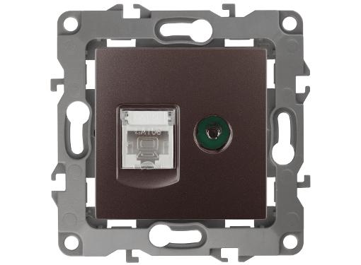 Изображение товара Комбинированная розетка ЭРА 12-3110-13 с IP20 бронзовая для TV и RJ45