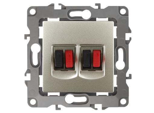 Изображение товара Розетка аудио ЭРА 12-3112-04 двойная в цвете шампань