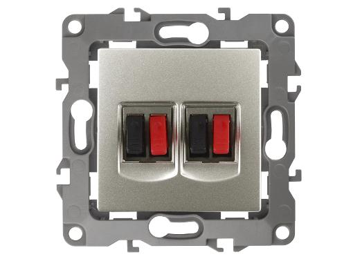 Изображение товара Двойная аудио розетка ЭРА 12-3112-15 с механизмом RCA перламутр стильная