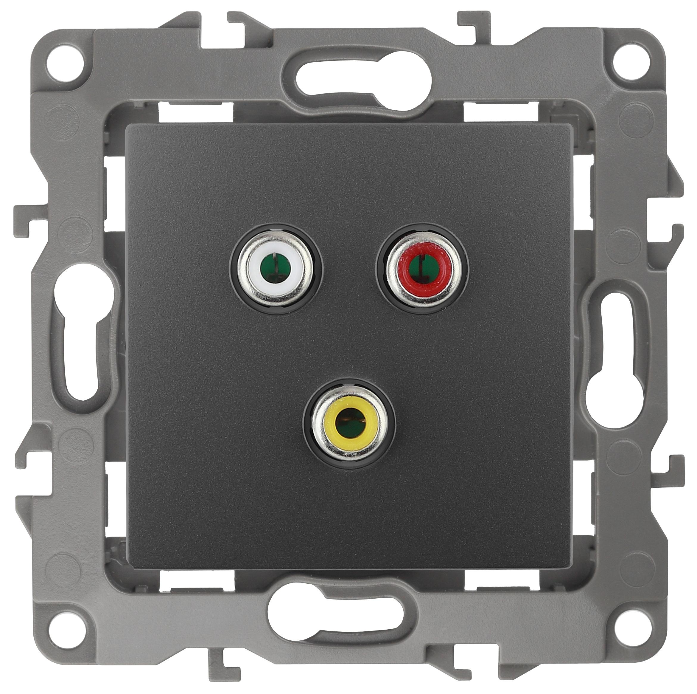 

Розетка rca ЭРА 12-3113-12, Графит, 12-3113-12