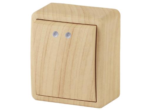 Изображение товара Выключатель с подсветкой ЭРА 11-1202-11 на 10А, IP20, сосна