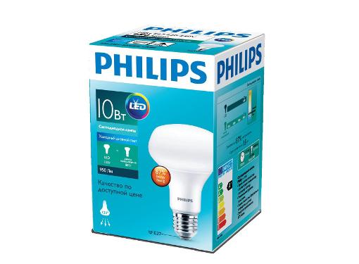 Изображение товара Светодиодная лампа PHILIPS Essential 10-80W E27 R80 холодный белый 6500K