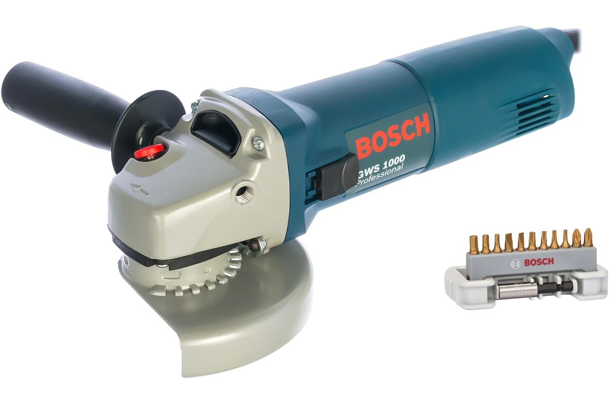 Набор Bosch УШМ (болгарка) GWS 1000 (06018218R0) +Набор бит Max Grip  (2608522134) - цена, отзывы, фото - купить в Москве, СПб и РФ