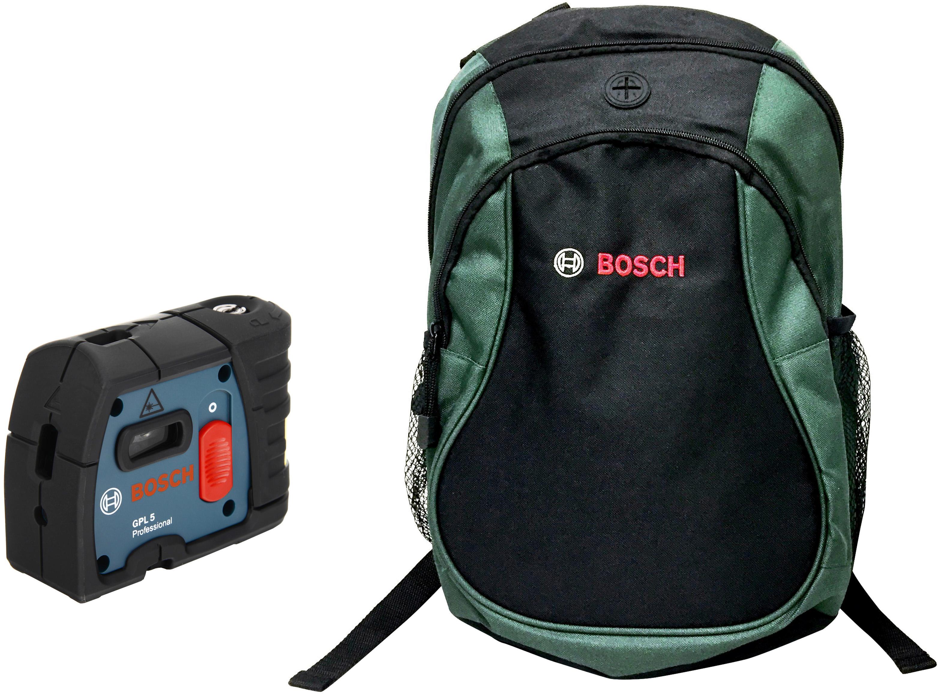 фото Набор bosch уровень gpl 5 professional (0601066200) +рюкзак green (1619g45200)