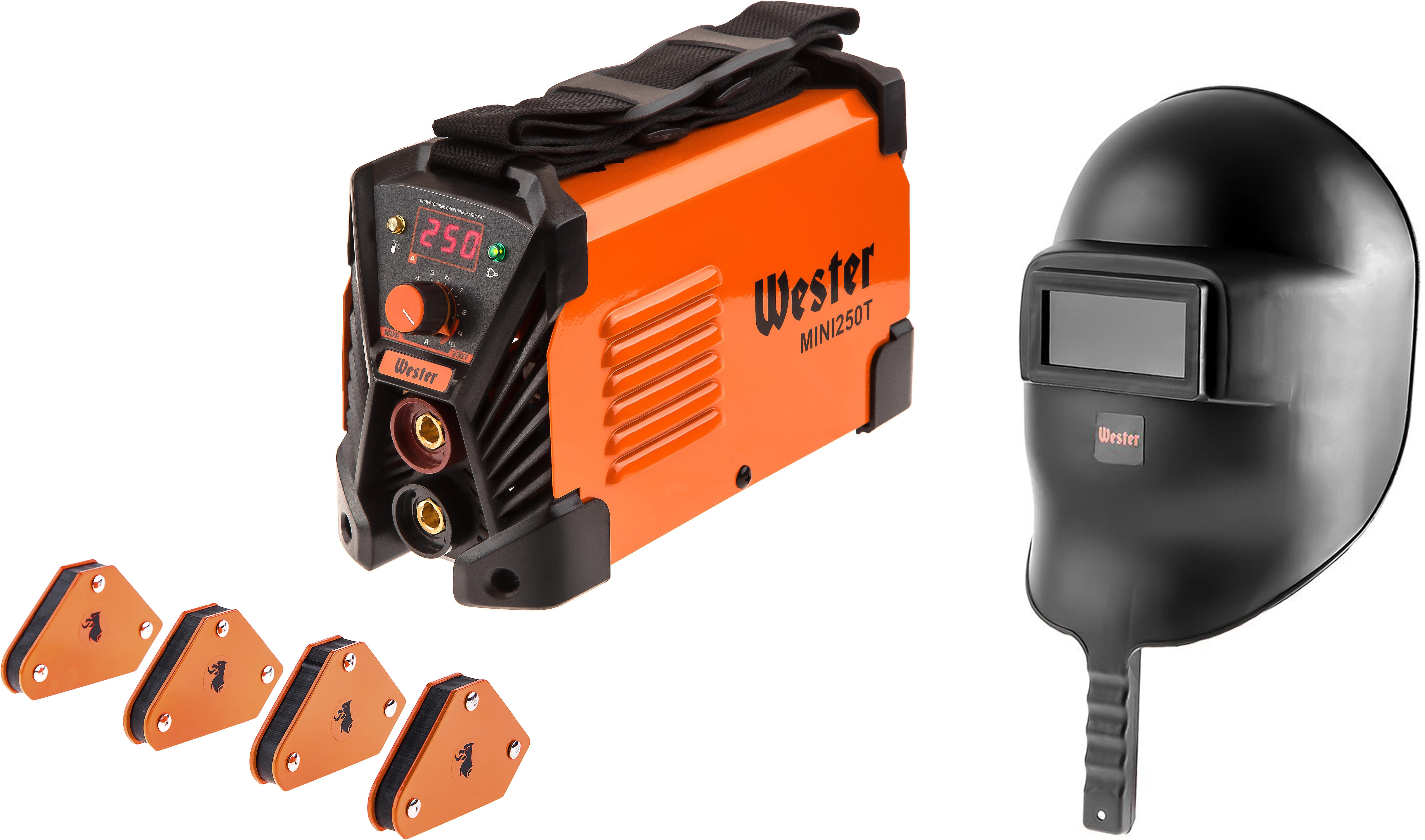 

Набор Wester Сварочный аппарат mini 250t +Маска wh1 +Угольник магнитный mcs, Сварочный аппарат mini 250t +Маска wh1 +Угольник магнитный mcs