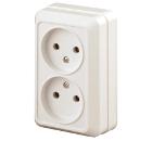 Изображение товара Розетка силовая INTRO 2-203-02 2х2p IP 20 для открытой установки