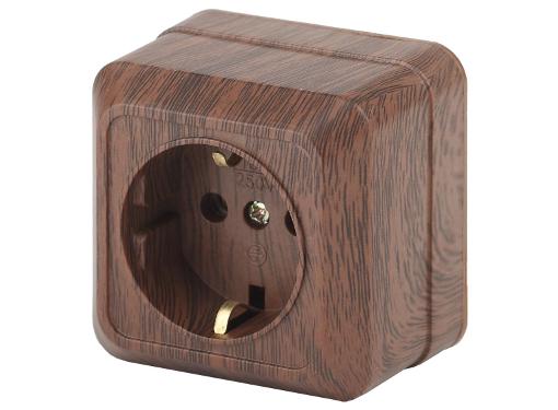Изображение товара Розетка силовая INTRO 2-202-10 IP 20 венге 16А 250В