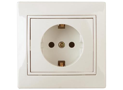 Изображение товара Розетка силовая INTRO 1-206-02 2p+e schuko IP20 скрытая установка слоновая кость