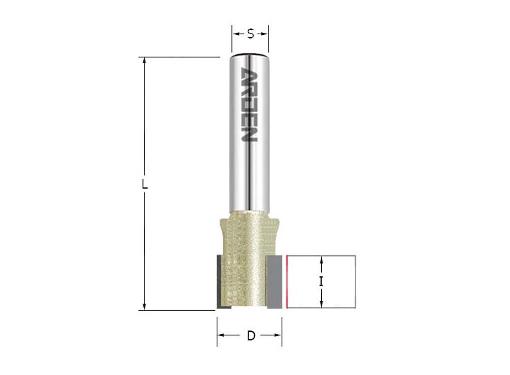 Изображение товара Фреза ARDEN для врезания петель 12x12x44 мм с хвостовиком 8 мм