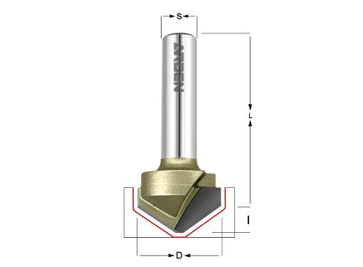 Изображение товара Фреза ARDEN 200840A пазовая V-образная для древесины и пластика 15.88 мм