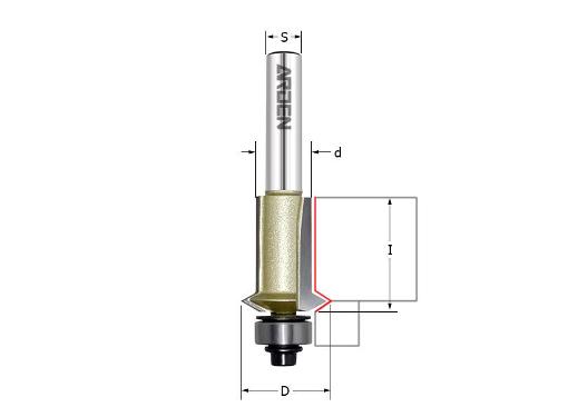 Изображение товара Фреза ARDEN 153821 обгонная с V-образной канавкой 19мм для древесины и пластика