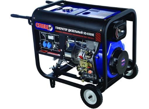 Изображение товара Бензиновый генератор СПЕЦ SD-6500Е 5 кВт с электростартером, IP23
