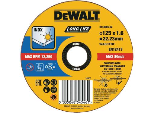 Изображение товара Круг отрезной DEWALT 115 мм 41 тип DT43906-QZ для металла