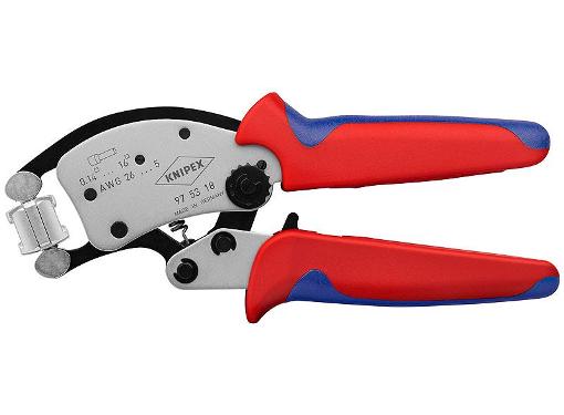 Изображение товара Обжимник KNIPEX KN-975318 для контактных гильз DIN 46 228, тетрагональный, 0,14-16 мм2