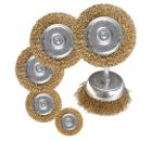 Набор кордщеток MATRIX 6шт. для дрели гофрированная латунированная сталь (74496)