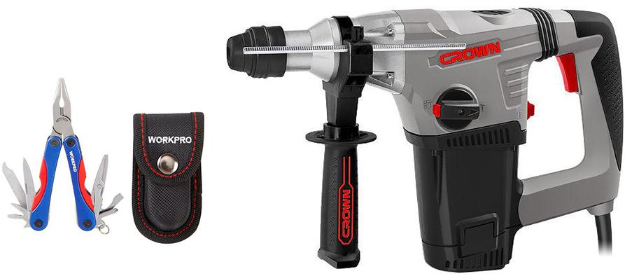 

Набор Crown Перфоратор ct18114 bmc + подарок Мультитул workpro w014013 12в1